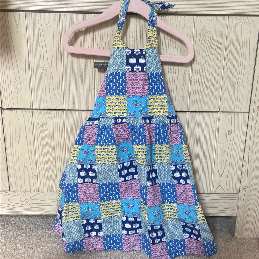 Vineyard Vines Martha’s Vineyard Edition Patchwork Toddler Girl Apron Dress